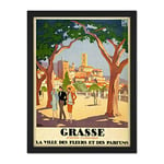 Broders Grasse Flower Perfume City Travel Advert Large Framed Art Print Poster Wall Decor 18x24 in
