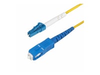 Startech.Com 15M (49.2Ft) Lc To Sc (Upc) Os2 Single Mode Simplex Fiber Optic Cable, 9/125Μm, Laser Optimized, 40G/100G, Bend Insensitive, Low Insertion Loss - Lszh Fiber Patch Cord (Spsmlcsc-Os2-15M) - Patch-Kabel - Lc/Upc Enkelläge (Hane) Till Sc/U