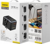 Dudao A35pro 35W Eu / Uk / Aus / Us / Jp 3X Usb-C 2X Usb-A Reseadapter - Svart