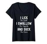 Womens Lick The Salt I Swallow The Tequila and Suck the Lime V-Neck T-Shirt