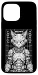 Coque pour iPhone 13 Pro Max Cyberpunk Chat Robot Android Cyborg Futuriste Feline Kitty