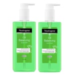 2x Neutrogena Oil Balancing Facial Wash with Lime & Aloe Vera | Oil Free 200ml