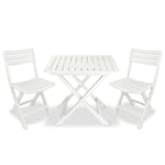 Ensemble Table Et 2 Chaises Camping Balcon - Blanc