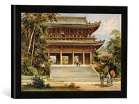 'Encadré Image de Ernst HEYN "Buddhist Temple at Kyoto, Japon, from' The History of Mankind ', VOL. III, by Prof. Friedrich ratzel, 1898, Impression d'art dans le cadre de haute qualité Photos fait main, 40 x 30 cm, noir mat