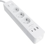 ¿ Bloc Multipr Avec 3 Pr S (Usb, Power Delivery 3.0, Charge Jusquà 3× Plus Rapide Selon Lappareil, Protection Parafoudre/Surtension, Testé Par Tüv, Blanc)