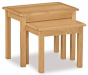 Lanner Oak Nest of Tables Set of 2 Rustic Small Solid Wood Side Coffee Table Set