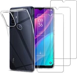 For TCL 30E / TCL 305 / TCL 306 Case Clear Gel Cover & Glass Screen Protector