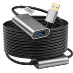 Alxum USB Extension Cable 10m/32FT, USB A Male to Female Extender with 5V/2A Power Adapter and Signal Booster, Support Oculus Rift, VR and More