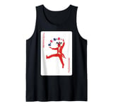 Joker Red Suits Playing Card Tank Top