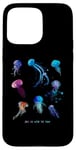 Coque pour iPhone 15 Pro Max Jellyfish Watercolor Sea Ocean Underwater Just go with Flow