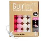 GuirLED - Guirlande lumineuse boules coton LED USB - Veilleuse bébé 2h - Adaptateur secteur double USB 2A inclus - 3 intensités - 24 boules 2.4m - Tagada