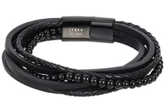 Lykka Strong onyx-lader-armband svart