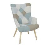 Fauteuil Patchwork "Helsinki" 99cm Bleu