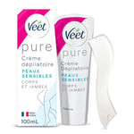 VEET PURE - Crème Dépilatoire Corps & Jambes - Peaux Sensibles - Sans Odeur d'Amoniaque - 100ml