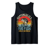 Happiness Is A Big Fish And A Witness Funny Fishing Men Tank Top