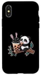 Coque pour iPhone X/XS Panda Kawaii avec Bubble Tea