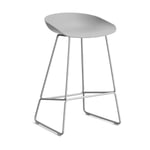 HAY About a Stool 38 Low barstol 2.0 Concrete grey-rostfritt stålstativ