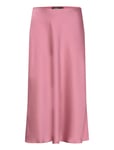 Lauren Ralph Lauren Satin Charmeuse Midi Skirt Rosa