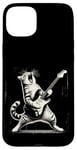 Coque pour iPhone 15 Plus Guitare chat à bascule jouant hilarant Kitty Cat Guitarist