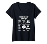 Womens Things I Do In My Spare Time, Crossword Puzzle V-Neck T-Shirt