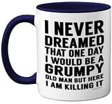 Stuff4 Grumpy Old Man Mug, Grandad Gifts, Dad, Father’s Day or Christmas Novelty Mug, Funny Gifts, Perfect Birthday Present, Funny Mugs for Men, 11oz Navy Blue Ceramic Dishwasher Safe Mugs