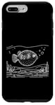 Coque pour iPhone 7 Plus/8 Plus Line Art Poisson et ichtyologiste Amazon Puffer