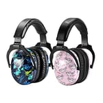 ZOHAN 030 Casque Anti Bruit Enfant Lot de 2, Protection Auditive confortable, Casque Kids Anti Bruit Facilement Réglable Pliable (Graffiti et Licorne)