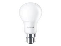 Philips Corepro - Led-Glödlampa - Form: A60 - Glaserad Finish - B22 - 8 W (Motsvarande 60 W) - Klass F - Varmt Vitt Ljus - 2700 K