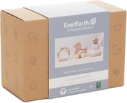 EverEarth Coffret Cadeau Bébé Bio - Fabrication Bois - Tour à Empiler, Hochet & Caneton - Cadeau Naissance Garçon et Fille - Peinture à l'Eau Écologique et Inoffensive - Jouet Nouveau-Né EE33903