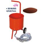 Equipement Express Sicoba - Sableuse Aérogommeuse mobile sur Roulettes 50lb 23kg + 20 Buses + Sac 20kg d'Abrasif Garnet 80A+ Mesh