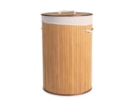 Laundry Basket Bamboo Round 40x60 Beige H&H