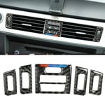 vitesurz Carbon Fiber Car Air Vent Outlet Interior Trim Window Switch Cover Trim Stickers Accessories Interior Mouldings, For BMW E90 E92 E93