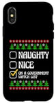 Coque pour iPhone X/XS Funny Naughty Nice On A Government Watch List Christmas