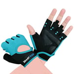 BEAST RAGE Gants de Fitness Respirants pour Hommes et Femmes Gants d'haltérophilie Bodybuilding Gym Exercice Anti-dérapant Crossfit Musculation Cycling (Aqua, S)