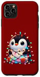 iPhone 11 Pro Max Christmas Penguin with Light Strings Clumsy Cute Entangled Case