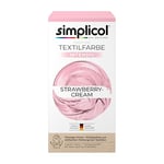 simplicol Teinture textile intense crème fraise | Coloration facile en machine à laver | Couleur liquide et poudre de fixation | 1 paquet