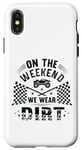 Coque pour iPhone X/XS Dirt Track Racing le week-end, nous portons un pilote de voiture Dirt Race