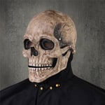 PARTYGEARS Creepy Halloween Skull Mask Helhuvud Skrämmande realistisk mask med rörlig käke för vuxna barn Cosplay Party Mask