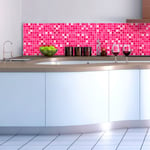 Sticker Mural Carrelage adhésif Cuisine Salle de Bain - 9 stickers carrelages azulejos mosaïques nuance de rose - 9stickers20x20cm