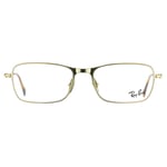 Ray-Ban Rectangular Semi Shiny Gold Mens Glasses Frames Metal - One Size