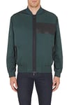 Armani Exchange Men's Front Pockets, Bomber Neck Style, Leather Patch Jacket, Green Gables, S