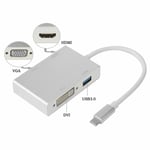 0.15M USB C TO DVI / HDMI / VGA / USB 3.0 ADAPTOR - 1080p