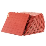 VEVOR Dalles de garage emboîtables, lot de 25, carrelage PP de revêtement de sol garage, 305 x 305 x 13,4 mm, texture double face antidérapante, pour garages, sous-sols, ateliers de réparation, rouge