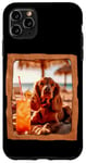 Coque pour iPhone 11 Pro Max Vibes de plage pour chien avec cocktail et détente