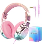 Casque Pour Enfant,Ecouteur Filaire Avec Reglable/Pliable,Casque Audio Filaire Avec Micro,85/94 Db Volume Limite,Casque Enfant Pour Apprentissage/Pc/Phone/Gamin(Rose)