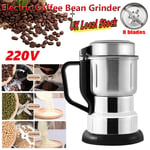 New Electric Coffee Grinder Spice Nut Seed Herb Crusher Mill Bean Blender 8Blade