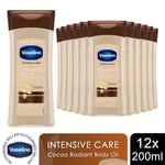 Vaseline Body Gel Oil Intensive Care Cocoa Radiant Pure Cocoa Butter 200ml, 12pk