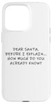 Coque pour iPhone 15 Pro Max Dear Santa Before I Explain How Much Do You Know,Dear Santa