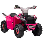 HOMCOM Quad électrique pour Enfants véhicule à Batterie 6V avec Marche Avant et arrière 70L x 41,5l x 48,5H cm Rose