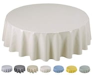 Home Direct Round Oilcloth PVC Wipe Clean Tablecloth 160cm 62" Beige